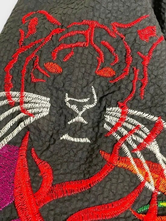 Desigual Stella Jean Jumpsuit L Embroidered Black Off Shoulder - Picture 5 of 13